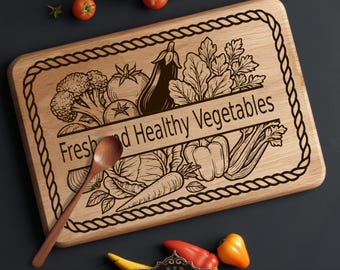 Vegetables Charcuterie Board SVG Laser File: Cutting Board Design (Digital Download)