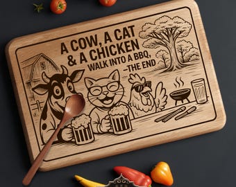 Charcuterie Board SVG Laser File: Rectangular Cutting Board Design (Digital Download)