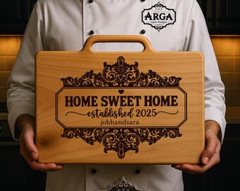 Sweet Home Cutting Board SVG Laser File: Cutting & Charcuterie Board Design (Digital Download), Charcuterie Board