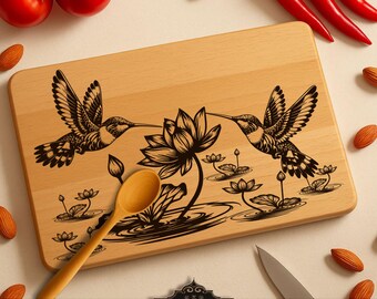 Hummingbird Charcuterie Board SVG Laser File: Cutting Board Quotes (Digital Download)