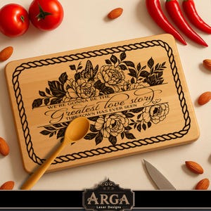 Flower Quotes v3, SVG laser file for cutting board, Rectangular cutting board SVG, charcuterie board laser file, SVG laser file engraving