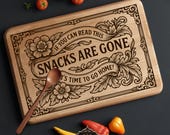Snacks are Gone Cutting Board SVG: Laser Engraving File (Digital Download)