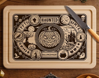 Halloweennacht charcuteriebord SVG-laserbestand: snijplankcitaten (digitale download), charcuteriebord