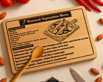 Vegetable Cutting Board SVG Laser File: Kitchen Decor (Digital Download)