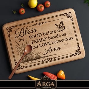 Kitchen Blessing SVG laser file for cutting board, Rectangular cutting board SVG, charcuterie board laser file, SVG laser engraving