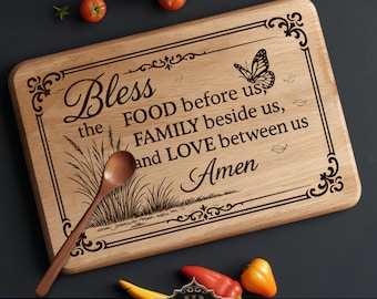 Kitchen Blessing SVG laser file for cutting board, Rectangular cutting board SVG, charcuterie board laser file, SVG laser engraving