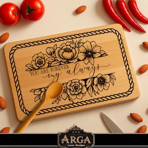 Flower Quotes, SVG laser file for cutting board, Rectangular cutting board SVG, charcuterie board laser file, SVG laser file engraving