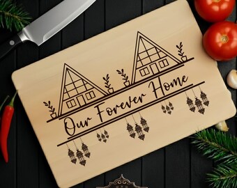 Our Forever Home Charcuterie Board SVG Laser File: Cutting Board Design (Digital Download)
