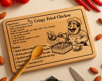 Fried Chicken SVG Laser Cutting Board File (Digital Download), vintage charcuterie, board kitchen decor