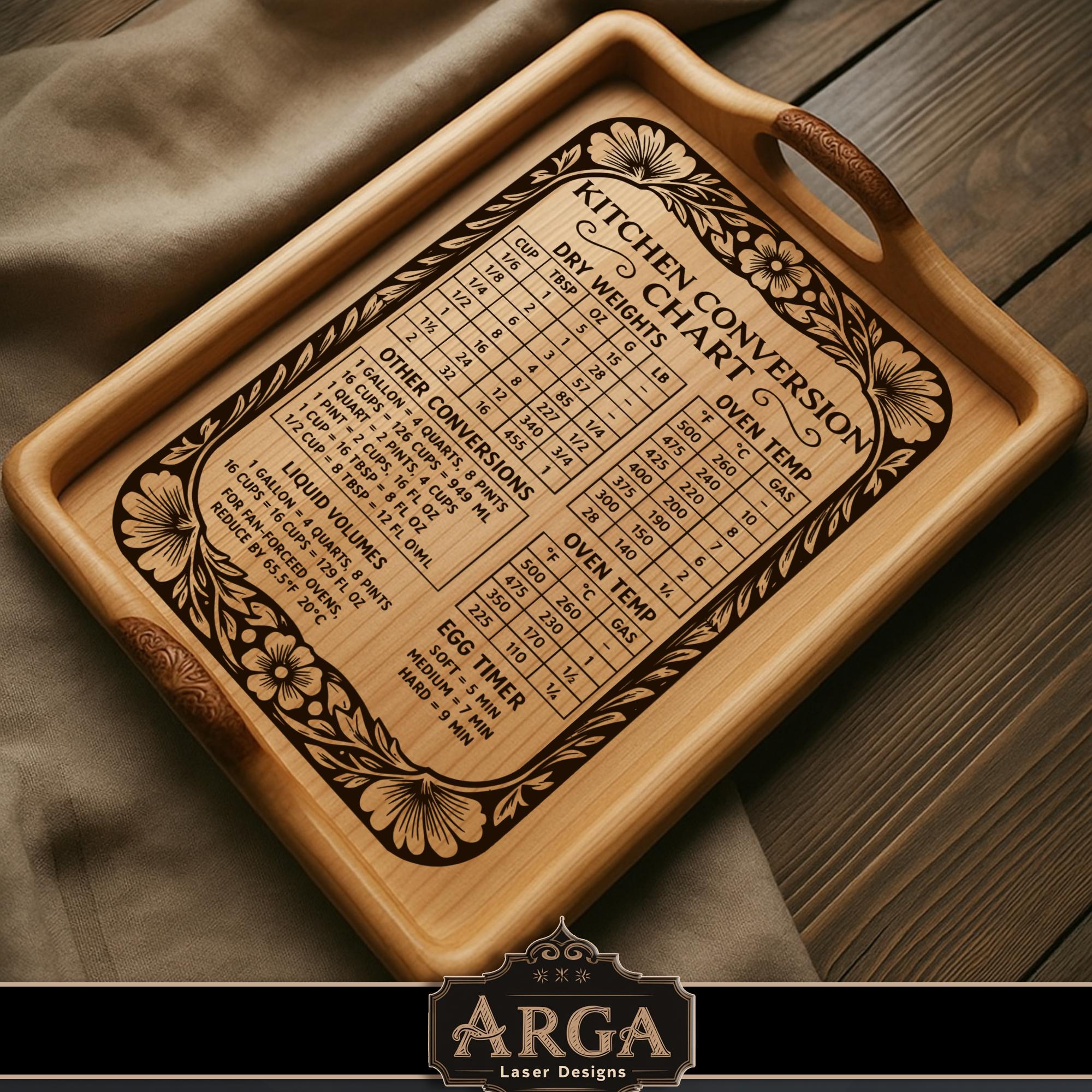 Kitchen Conversion Board SVG Laser File: Cutting Board Design (digital ...