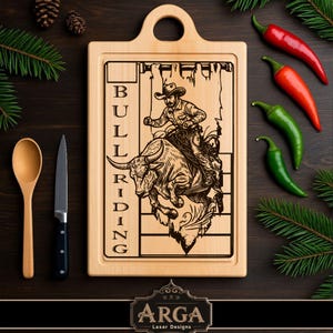Bull SVG laser file for cutting board, Rectangular cutting board SVG, charcuterie board laser file, Bull SVG laser engraving, Animal Laser