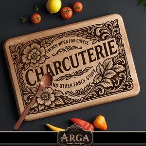 Charcuterie board, SVG Cutting Board, Rectangular cutting board SVG, charcuterie board laser file, SVG laser engraving