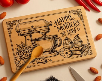 Happy Mothers day Board SVG Laser-Svg-Datei: Schneidebrett Design, Charcuterie Board, Lasersvce-Datei (digitaler Download)