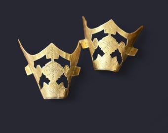 Vintage Snip Toe Boot Tips – Hand Engraved Brass – NOS Western Store Stock