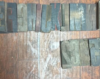 Vintage 8.5” Wood Letterpress Type – Poster Printing Blocks  Antique 1900s Gothic Font