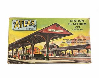 Vintage Atlas HO Scale Station Platform Kit #707 Rockville Train Depot Shelter w/ Box