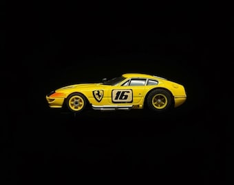 Vintage AFX G-Plus Ferrari Daytona HO Slot Car #16 Yellow – Tested Runs – Aurora