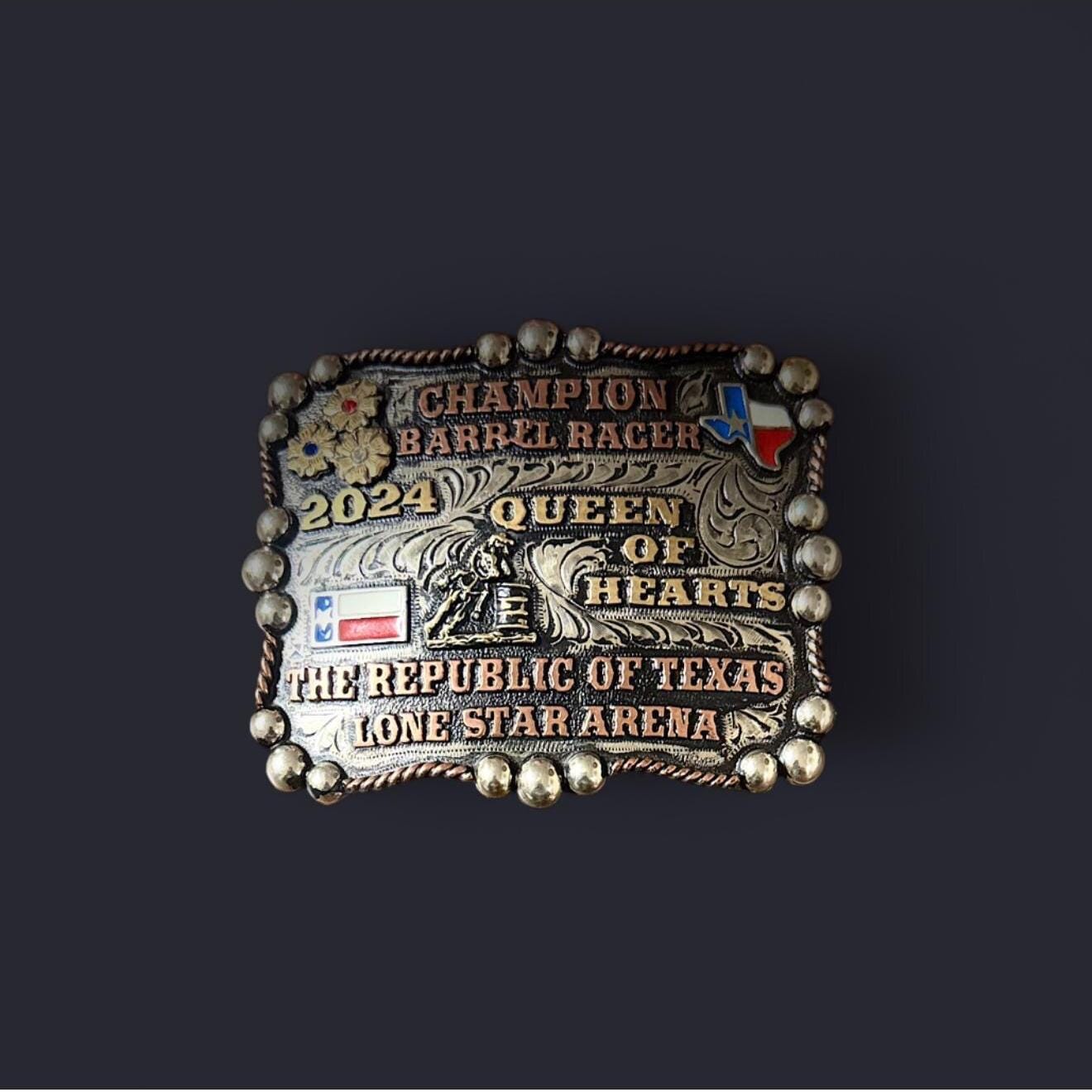 Hand Engraved Texas Barrel Racing Belt Buckle – Sterling  display picture 2