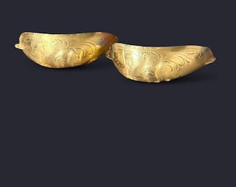 Vintage Round Toe Boot Tips – Hand Engraved – Brass Plated – NOS Western Store Stock