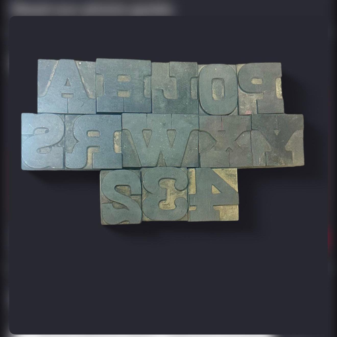 Vintage 2” Wood Letterpress Letters – Rounded Gothic Sans Serif ...