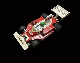 Vintage AFX G-Plus Ferrari F1 HO Slot Car #6 – Goodyear Wings – Tested Working