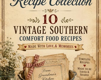 Grandma's Vintage Southern Comfort Food Recipes | Farmhouse Cookbook (Digital Download)