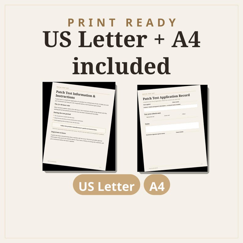 Patch Test Consent Form, Patch Test Waiver, Skin Test Form, Lash Brow Tint Peel Reaction Log, Esthetician Aesthetician Fillable PDF zdjęcie 6