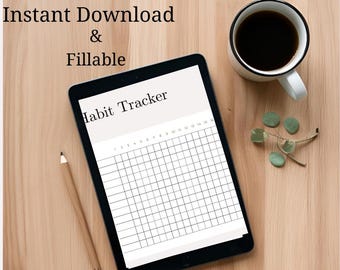 Blad voor gewoontetracking | Mobielvriendelijke planner voor dagelijkse gewoonten | Afdrukbare pdf
