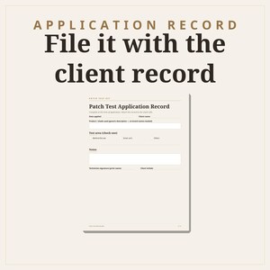 Patch Test Consent Form, Patch Test Waiver, Skin Test Form, Lash Brow Tint Peel Reaction Log, Esthetician Aesthetician Fillable PDF zdjęcie 7