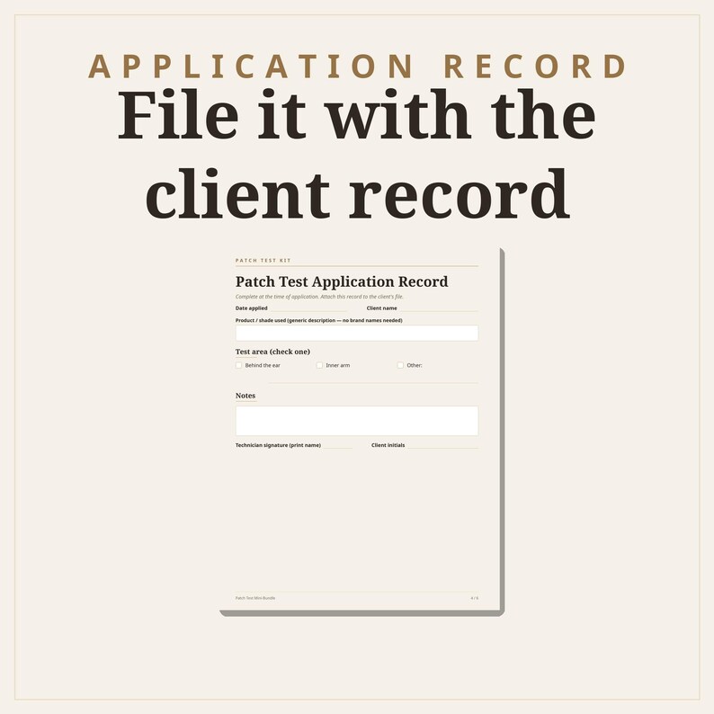 Patch Test Consent Form, Patch Test Waiver, Skin Test Form, Lash Brow Tint Peel Reaction Log, Esthetician Aesthetician Fillable PDF zdjęcie 7