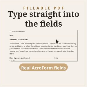 Patch Test Consent Form, Patch Test Waiver, Skin Test Form, Lash Brow Tint Peel Reaction Log, Esthetician Aesthetician Fillable PDF zdjęcie 3