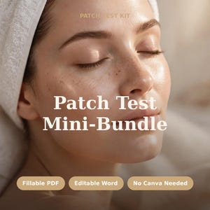 Patch Test Consent Form, Patch Test Waiver, Skin Test Form, Lash Brow Tint Peel Reaction Log, Esthetician Aesthetician Fillable PDF