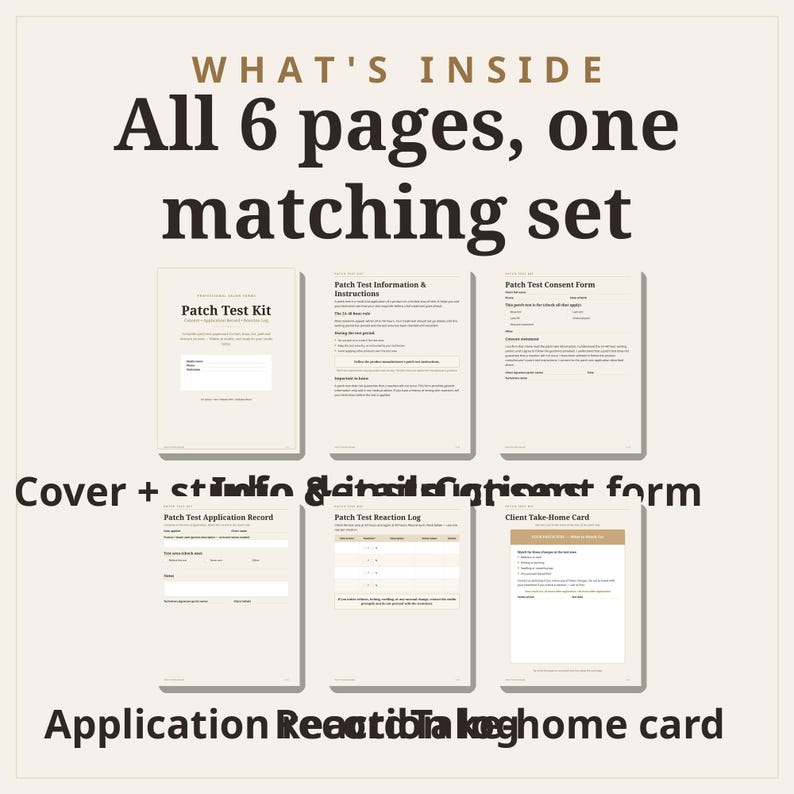 Patch Test Consent Form, Patch Test Waiver, Skin Test Form, Lash Brow Tint Peel Reaction Log, Esthetician Aesthetician Fillable PDF zdjęcie 2