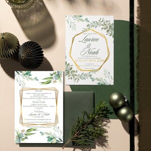 10x15 Wedding Invitation Canva Template | Elopement E-Invite | Creamy Rose Fall Wedding | Fine Art Botanical Design | Digital Download