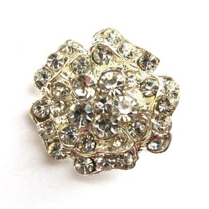 20 Rhinestone buttons for Wedding Decoration Invitation Card Ring Pillow Scrapbooking RB-019 (21mm or 0.8inch)