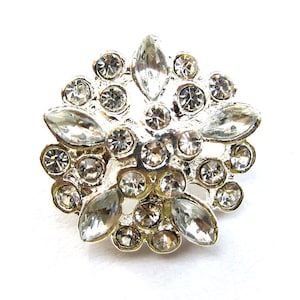 5 Vintage inspired Rhinestone Buttons for Wedding Invitation Card Hair Accessories Garter Scrapbooking RB-009 (20mm or 0.8inch)