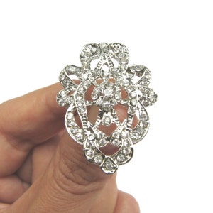 5 Crystal Rhinestone Buttons - Wedding Hair Accessories Invitation Card Garter Gift Box  RB-124 (36mm or 1.4inch)