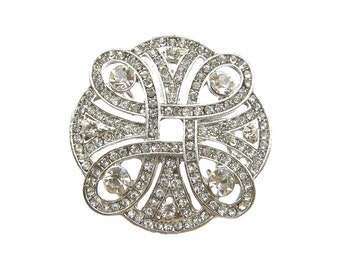 5 Art Deco Crystal Rhinestone Connectors - Wedding Hair Accessories Shoe Clip Ring Pillow CN-017 (35mm or 1.4inch)