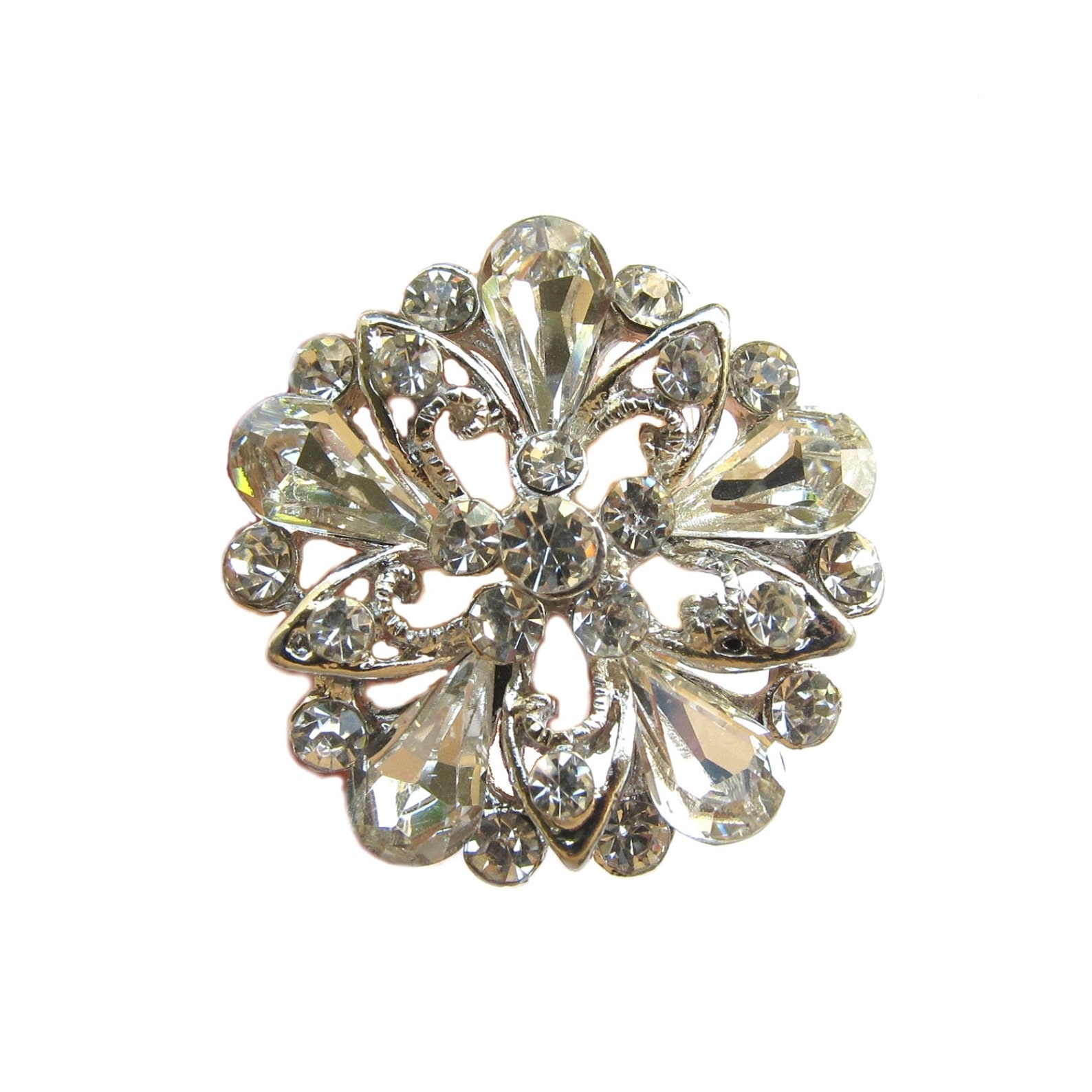 5 Crystal Rhinestone Buttons for Wedding Invitation Card - Etsy
