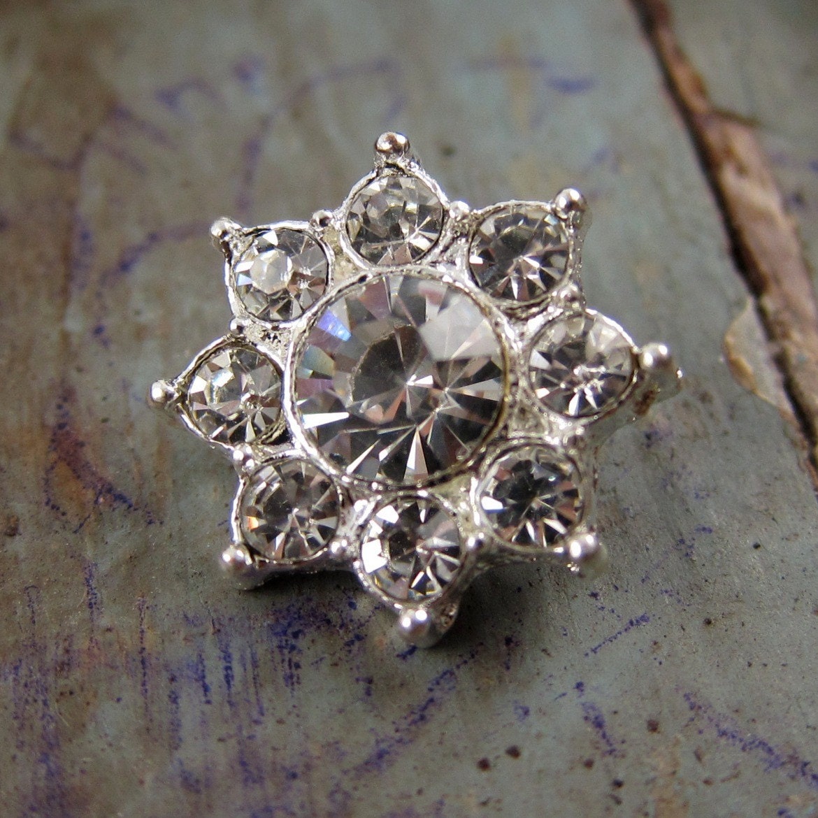 5 Crystal Rhinestone Buttons - Star Shape for Wedding Invitation Card ...