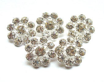 20 Crystal Rhinestone Buttons for Wedding Decoration Invitation Card Napkin Ring Scrapbooking RB-005 (18mm or 0.7inch)