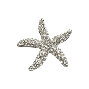 5 fibbie a forma di stella marina con strass di cristallo - Accessori per capelli, fermagli per scarpe, giarrettiere, decorazioni per torte BUC-026 (30 mm o 1,2 pollici)