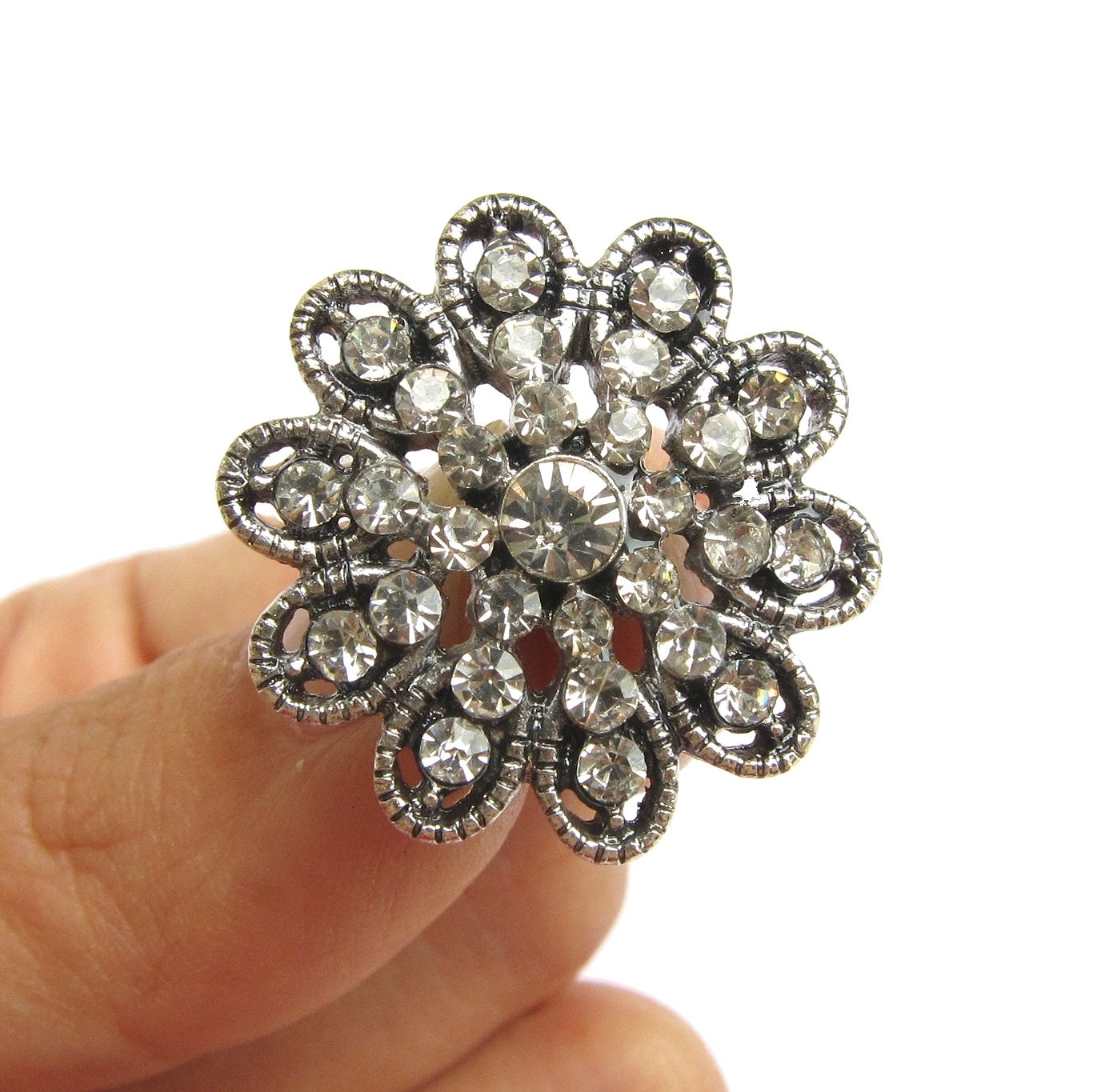 5 Crystal Rhinestone Buttons for Wedding Hair Accessories - Etsy