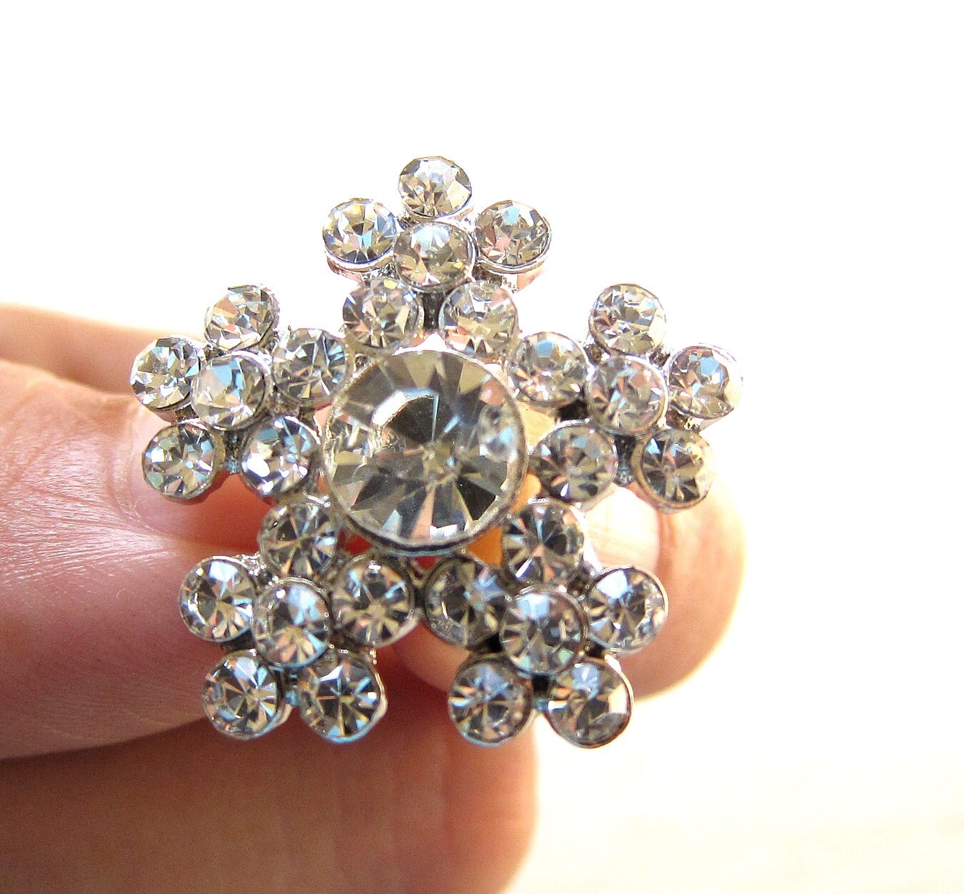 5 Crystal Rhinestone Buttons for Wedding Invitation Card Hair ...