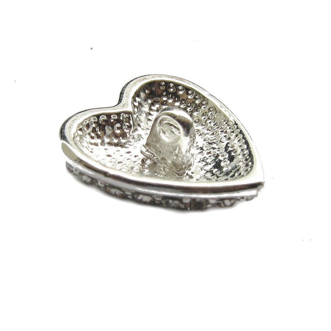 5 Heart-shape Crystal Rhinestone Buttons - for Wedding Hair Accessories ...