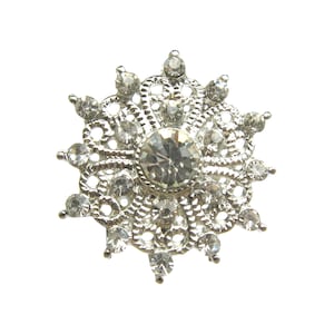 5 botones de Crystal Rhinestone para tarjeta de invitación de boda, clip de zapato, accesorios para el cabello, ramo RB-120 (25 mm o 1 pulgada)