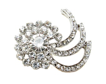 1 piece Rhinestone Brooch Component - Wedding Bridal Garter Shoe Clip Gift Box Ring Pillow Flower Bouquet BRO-003 (52mm/28mm or 2"/1.1")