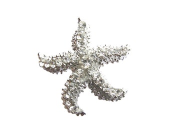 NEW - 5 Starfish Crystal Rhinestone Button - Wedding Invitation Card Hair Accessories Shoe Clip Garter Cake Topper RB-138 (28mm or 1.1inch)