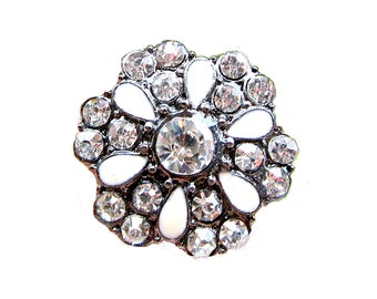 5 Enamel Crystal Rhinestone Buttons Wedding Invitation Card Decoration Hair Accessories Jewelry Scrapbooking RB-054C (25mm or 1 inch)
