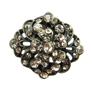 20 donkere bronskleurige strass-knopen in vintagestijl voor bruiloftsuitnodiging, sieradenvoorraad, scrapbooking, RB-020 (22/16 mm of 0,9/0,6 inch)